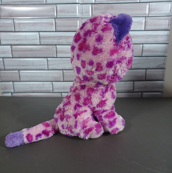 •Ty Inc Beanie Boo Plush Stuffed Animal Glamour-Pink Leopard Medium Length 9in - Picture 6 of 14